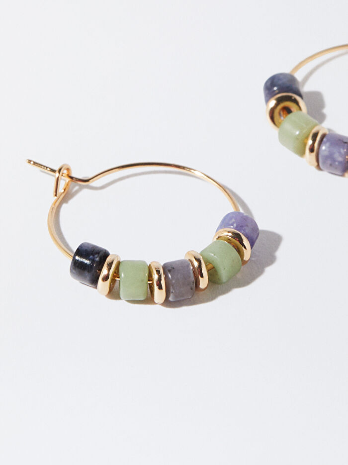 Boncuklu Halka Küpe