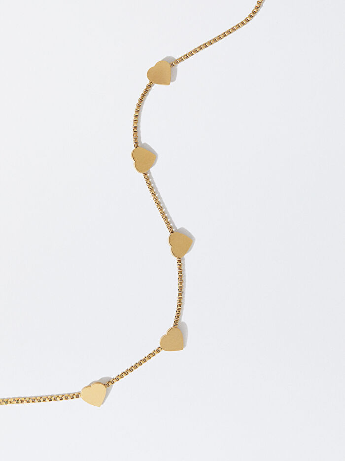 Kalp Detaylı Gümüş Bileklik