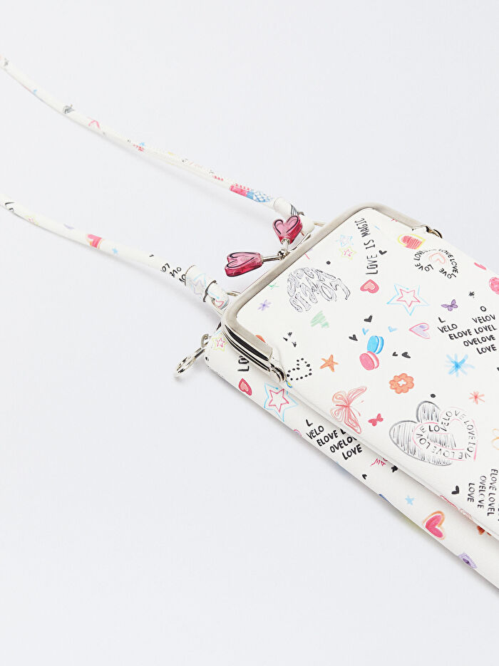 Desenli Telefon Çantası - LOVE