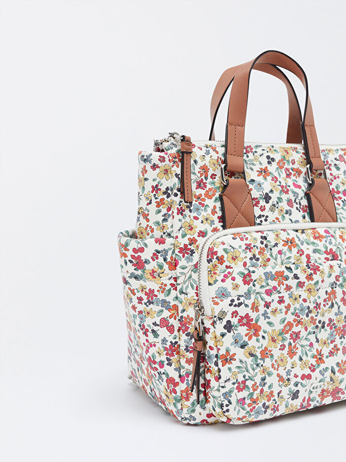 Çiçek Desenli Sırt Çantası