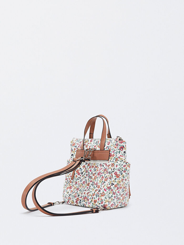 Çiçek Desenli Sırt Çantası