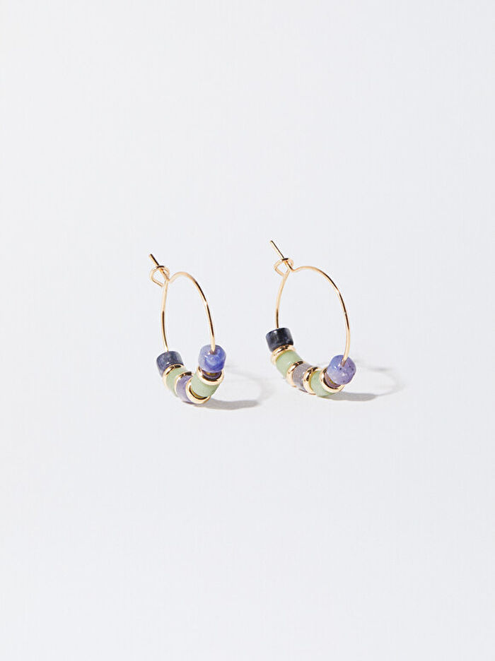 Boncuklu Halka Küpe