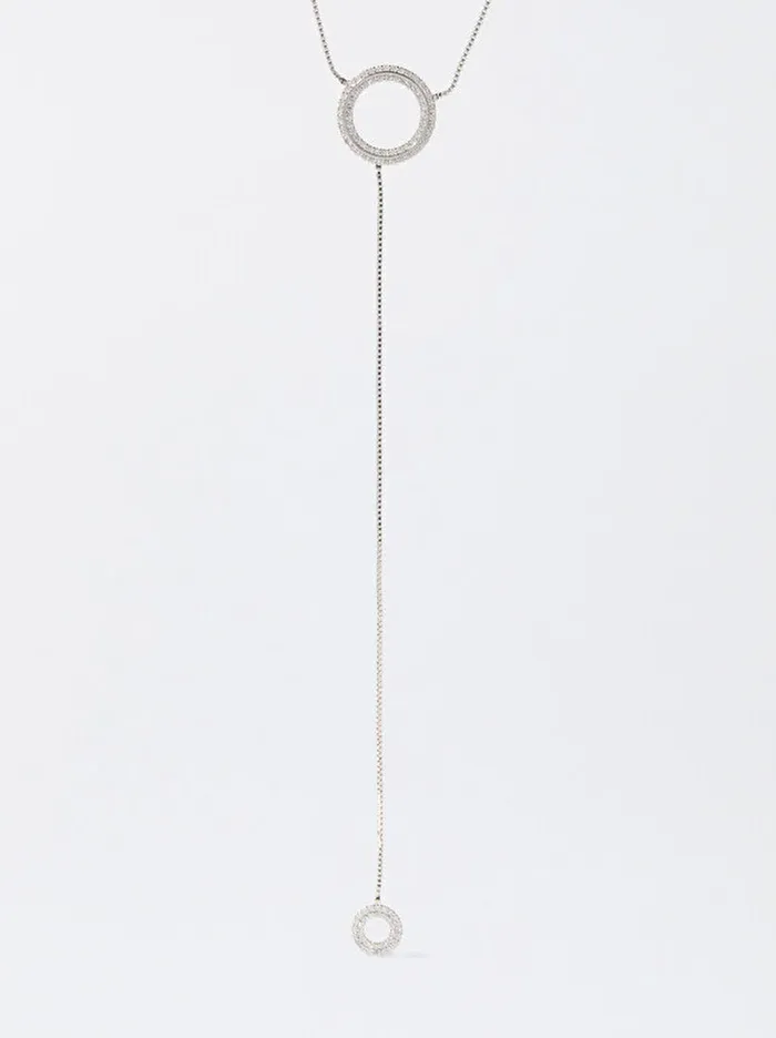 Zirkon Taşlı Gümüş Kolye