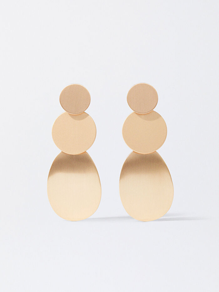 Gold Sallantılı Uzun Küpe