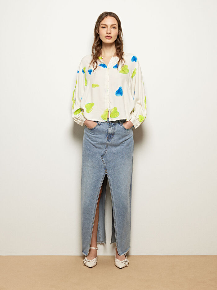 Kalp Desenli Gömlek