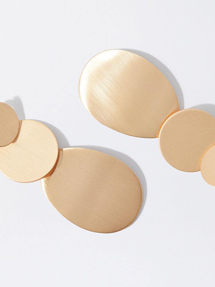 Gold Sallantılı Uzun Küpe