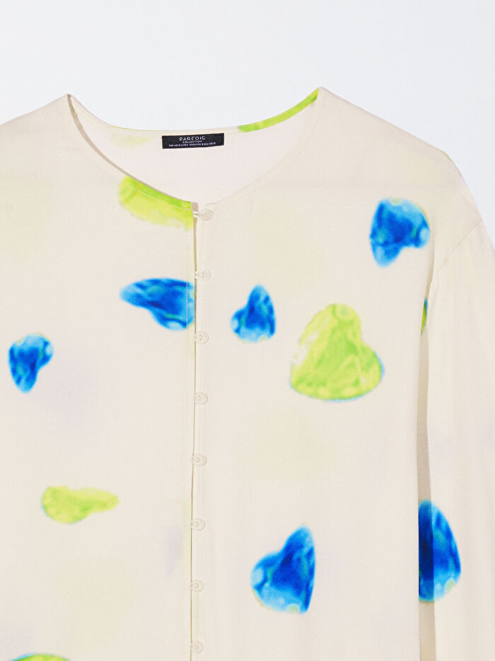 Kalp Desenli Gömlek