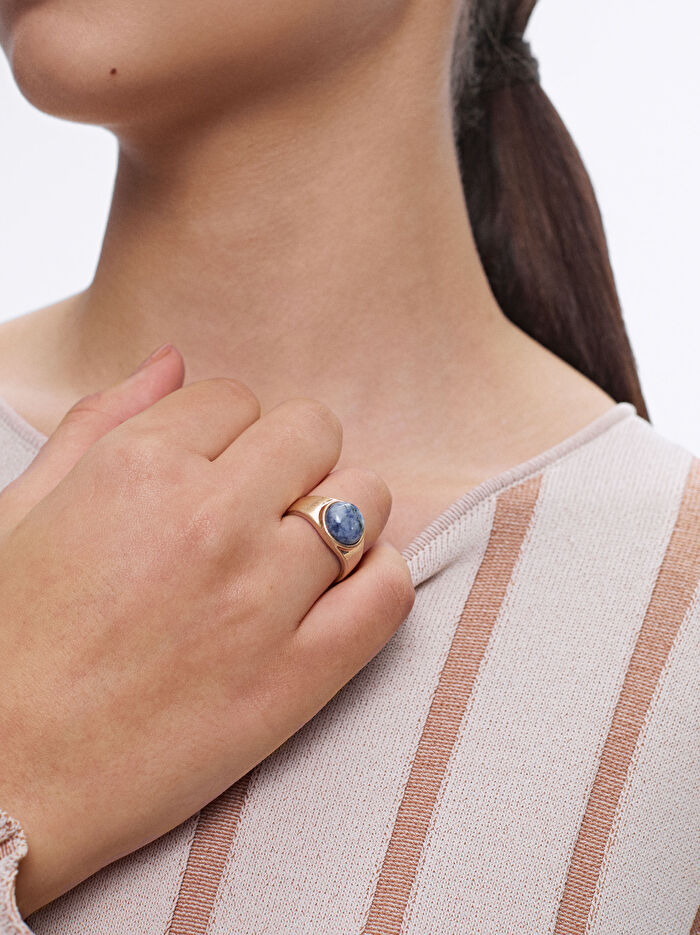 Yarı Değerli Taş Detaylı Yüzük