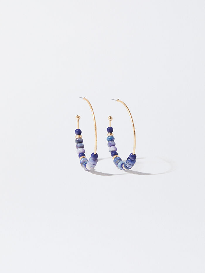 Gold Resin Halka Küpe