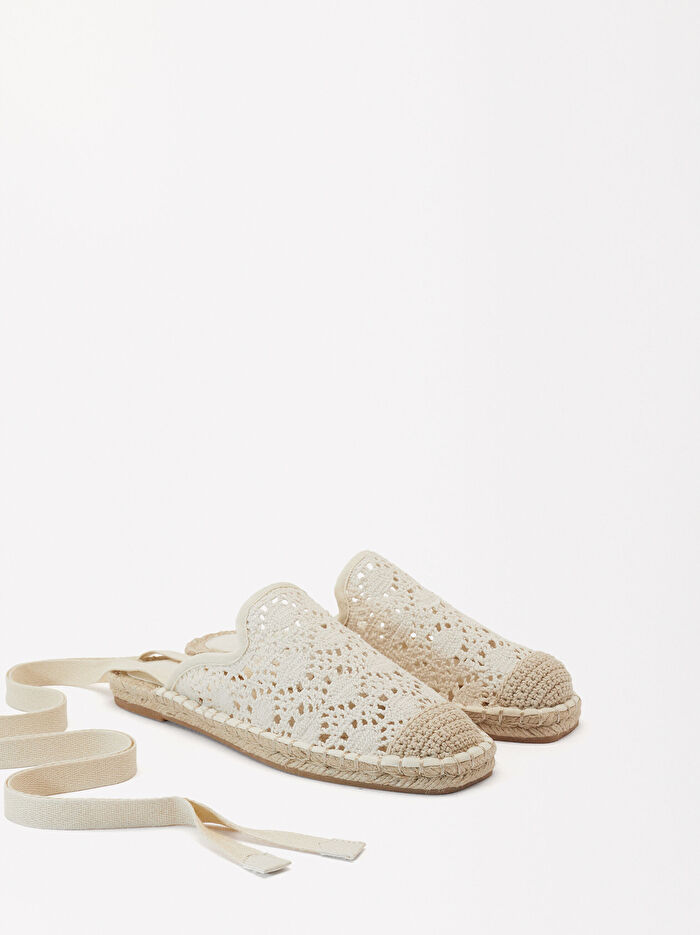 Kroşe Örgü Detaylı Jüt Espadril