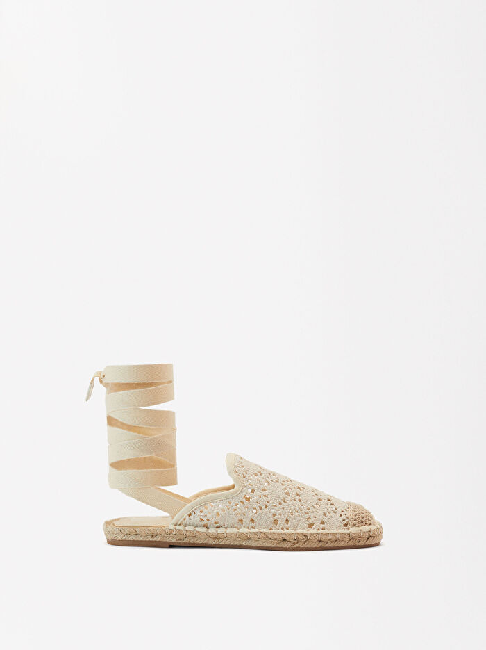 Kroşe Örgü Detaylı Jüt Espadril