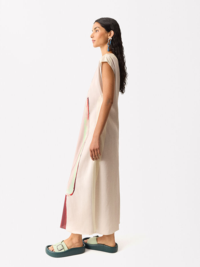 Saten Midi Elbise