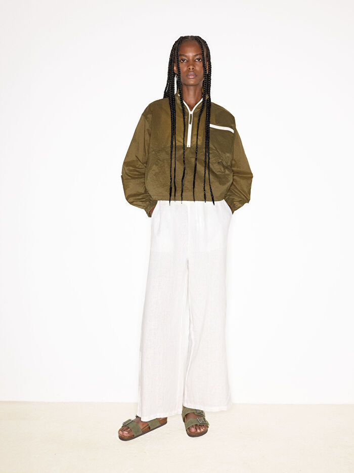 %100 Keten Pantolon