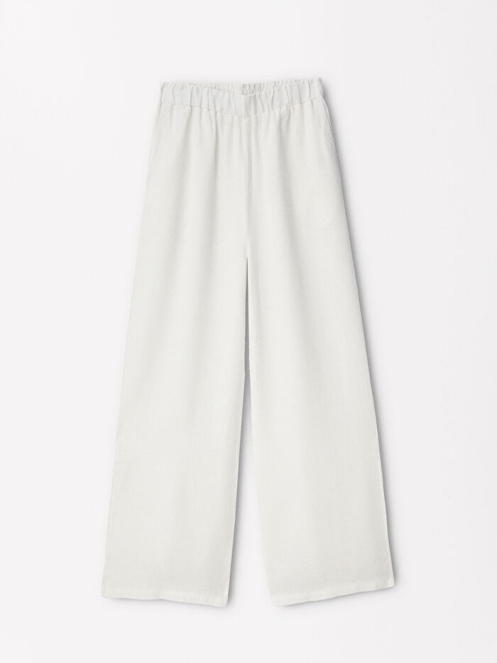 %100 Keten Pantolon