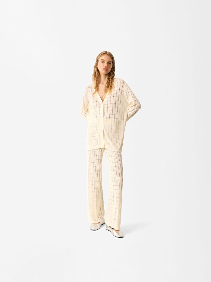 Pointelle Örgü Pantolon