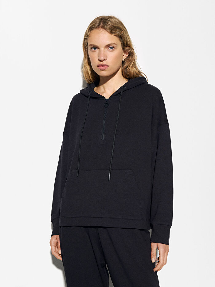 Fermuarlı Kapüşonlu Hoodie