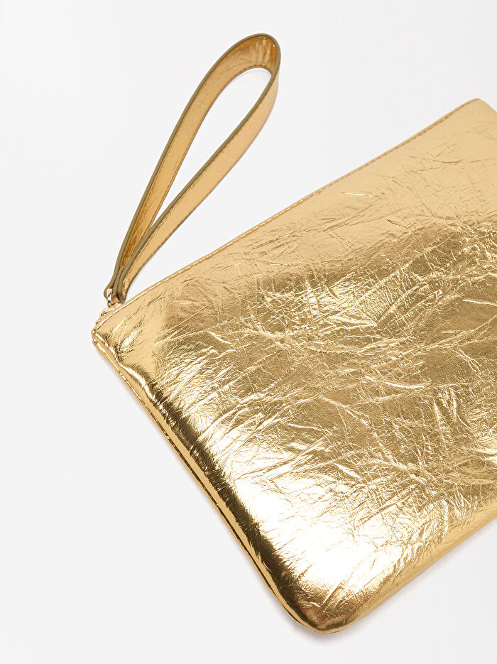 Metalik Party Clutch Çanta