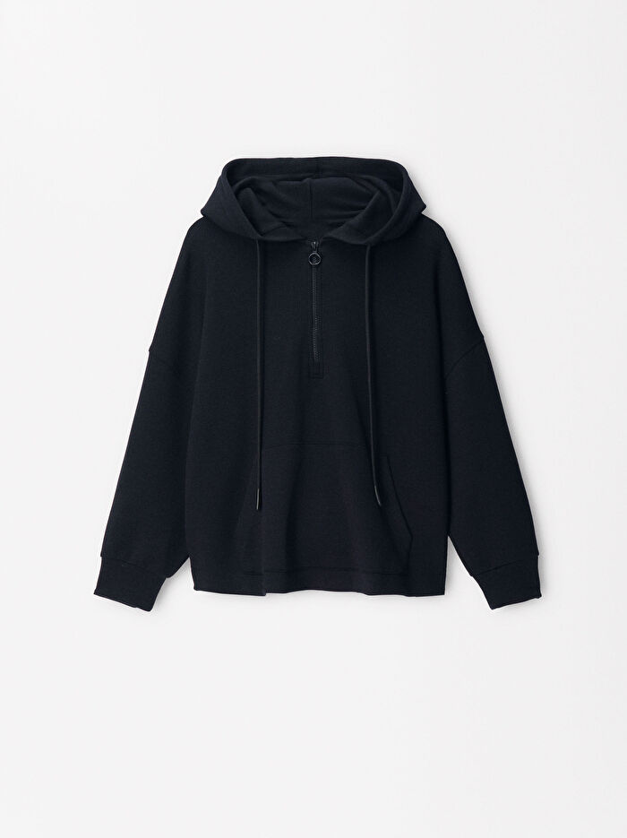 Fermuarlı Kapüşonlu Hoodie