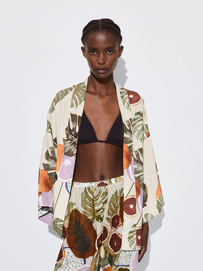 Desenli Kimono