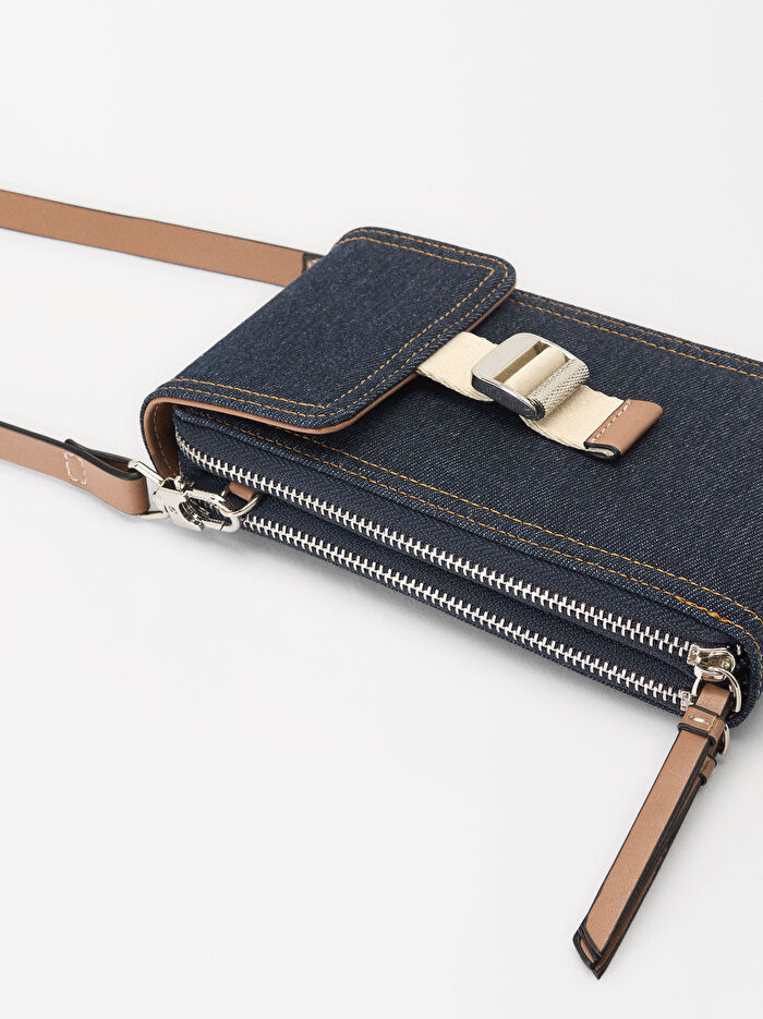 Denim Telefon Çantası