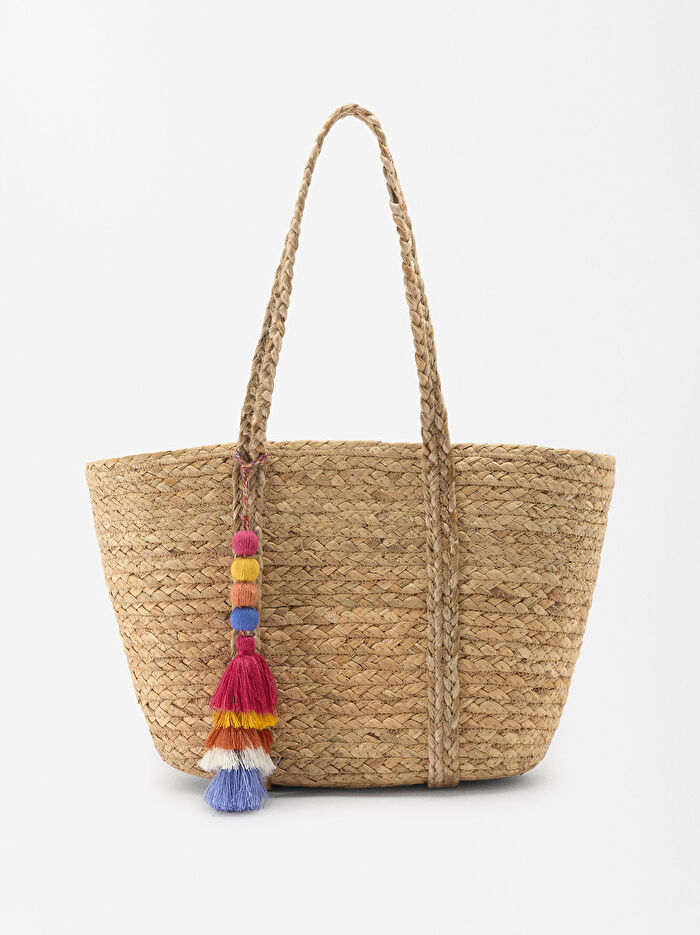Hasır Efektli Shopper Çanta