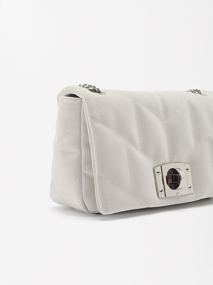 Kapitone Motifli Omuz Çantası