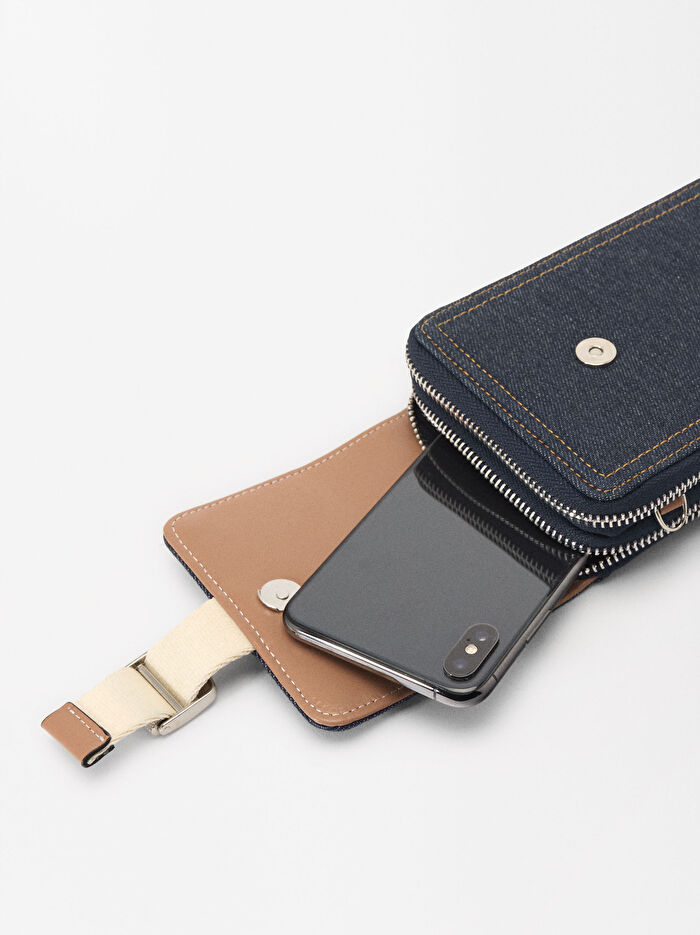 Denim Telefon Çantası