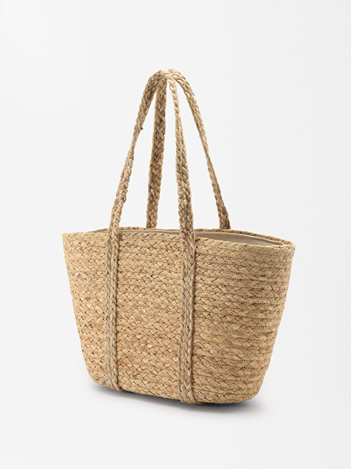 Hasır Efektli Shopper Çanta