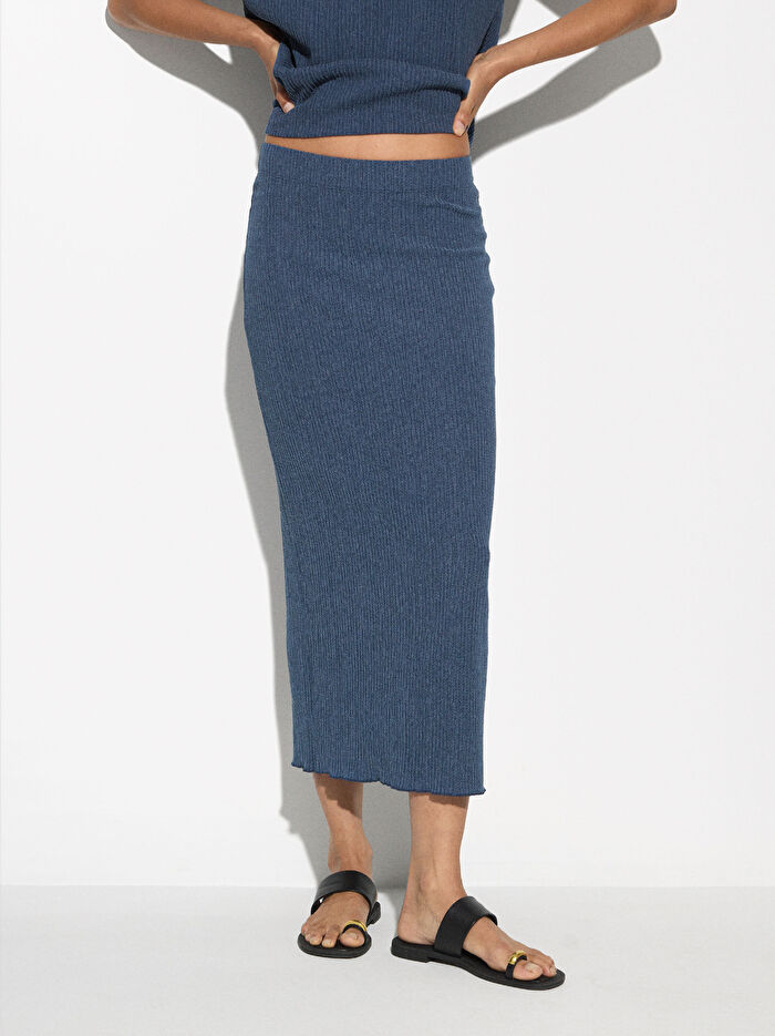 Nervür Detaylı Etek