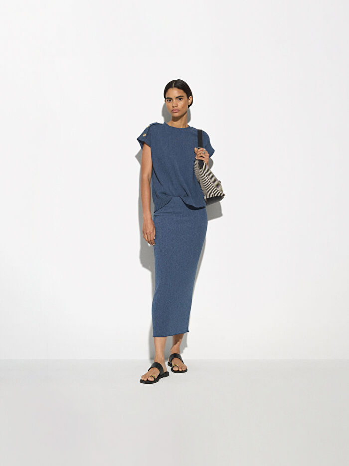 Nervür Detaylı Etek