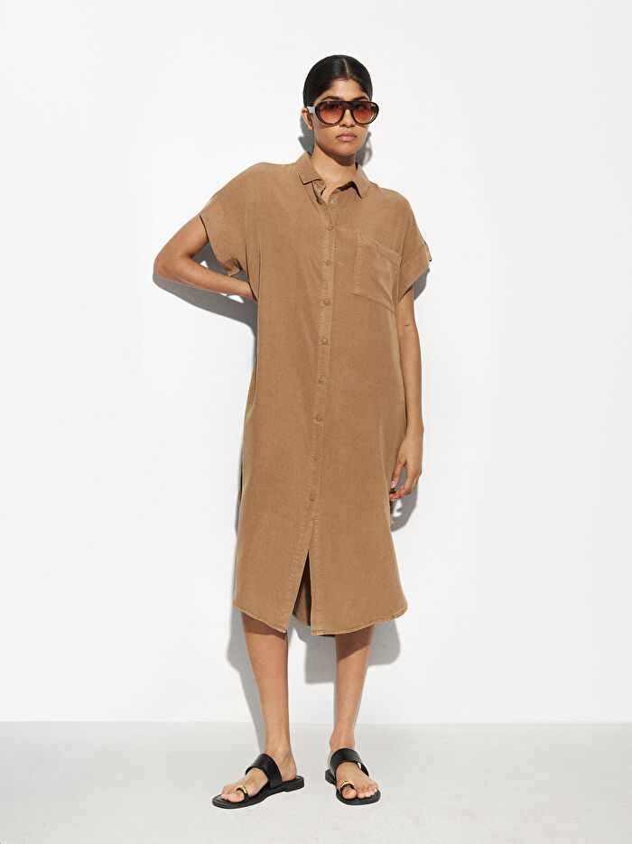 Liyosel Kumaş Gömlek Elbise