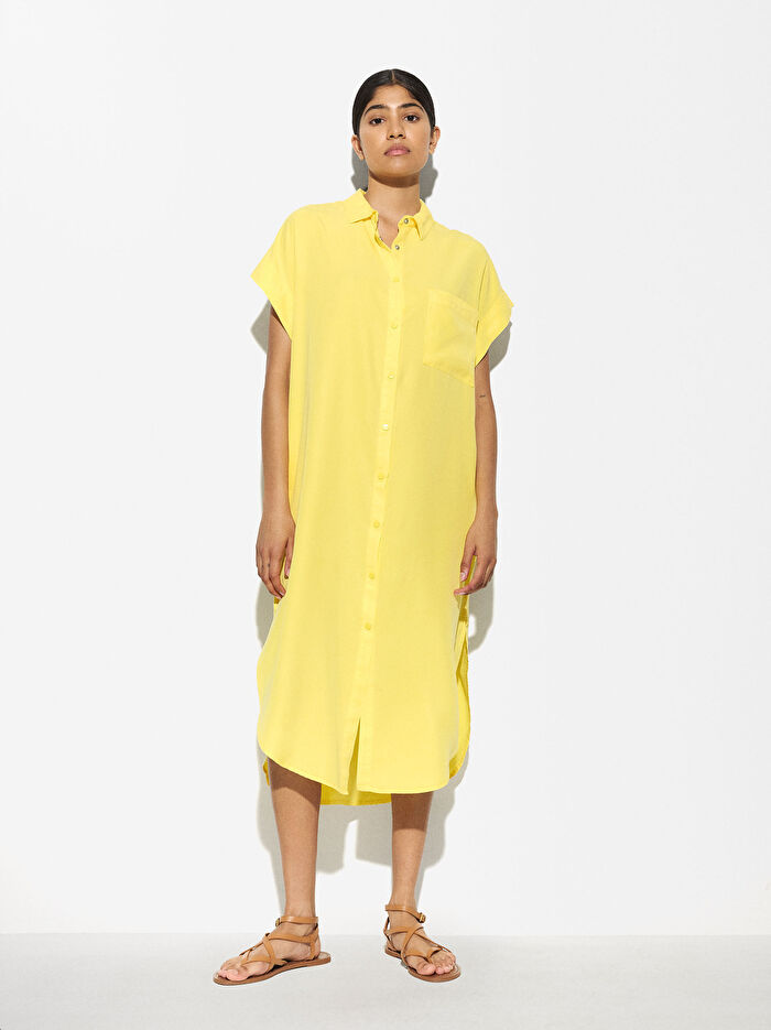 Liyosel Kumaş Gömlek Elbise