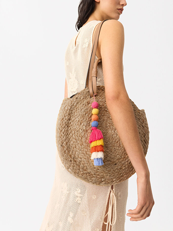 Hasır Efektli Shopper Çanta