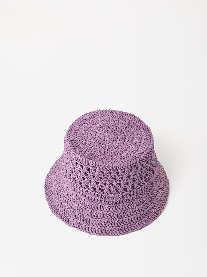 Örgü Detaylı Bucket Şapka