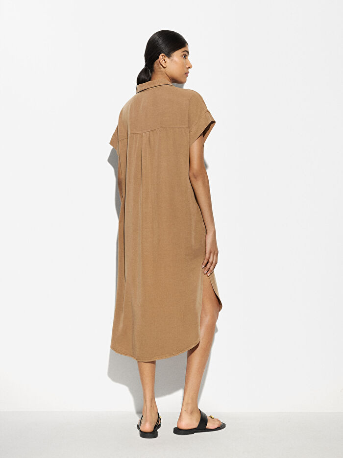 Liyosel Kumaş Gömlek Elbise