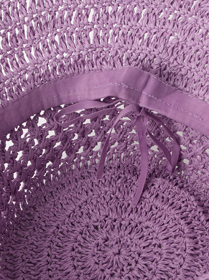 Örgü Detaylı Bucket Şapka
