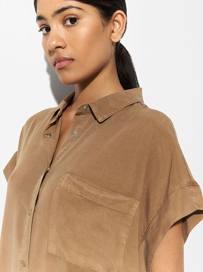 Liyosel Kumaş Gömlek Elbise