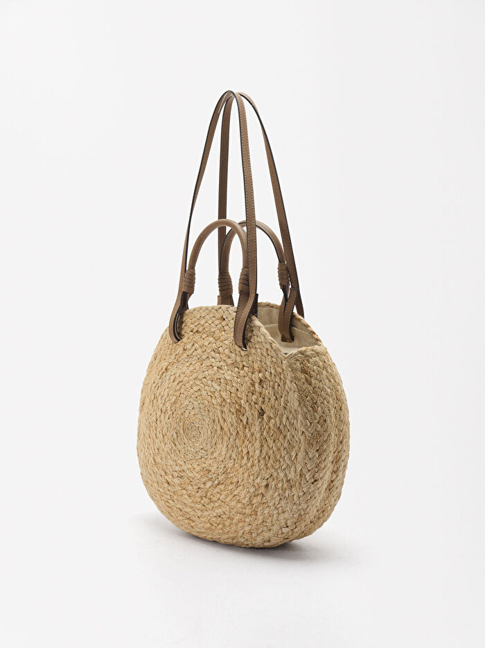Hasır Efektli Shopper Çanta