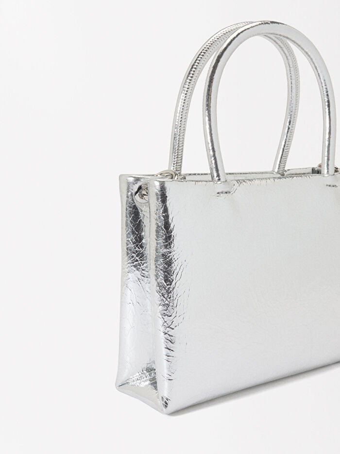Çapraz Askılı Mini Tote Çanta