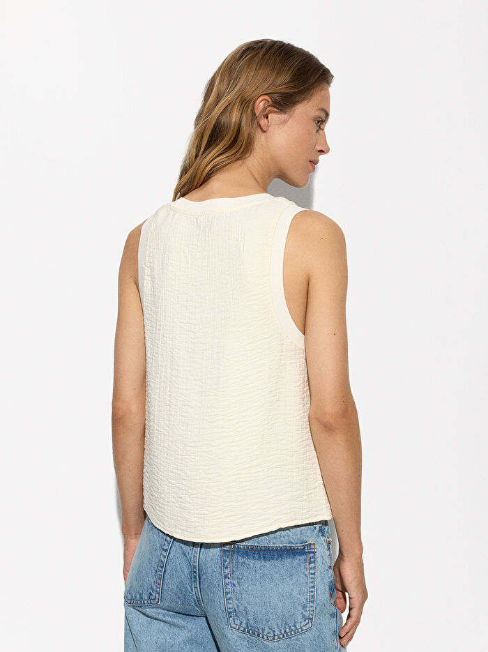 Buruşuk Kumaş Efektli Üst