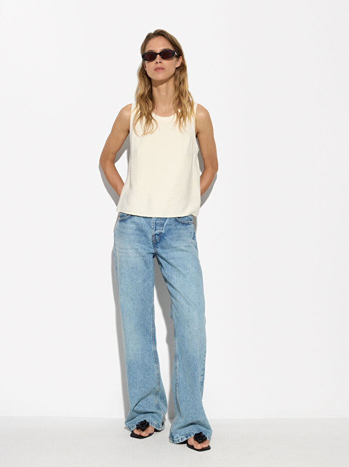 Buruşuk Kumaş Efektli Üst