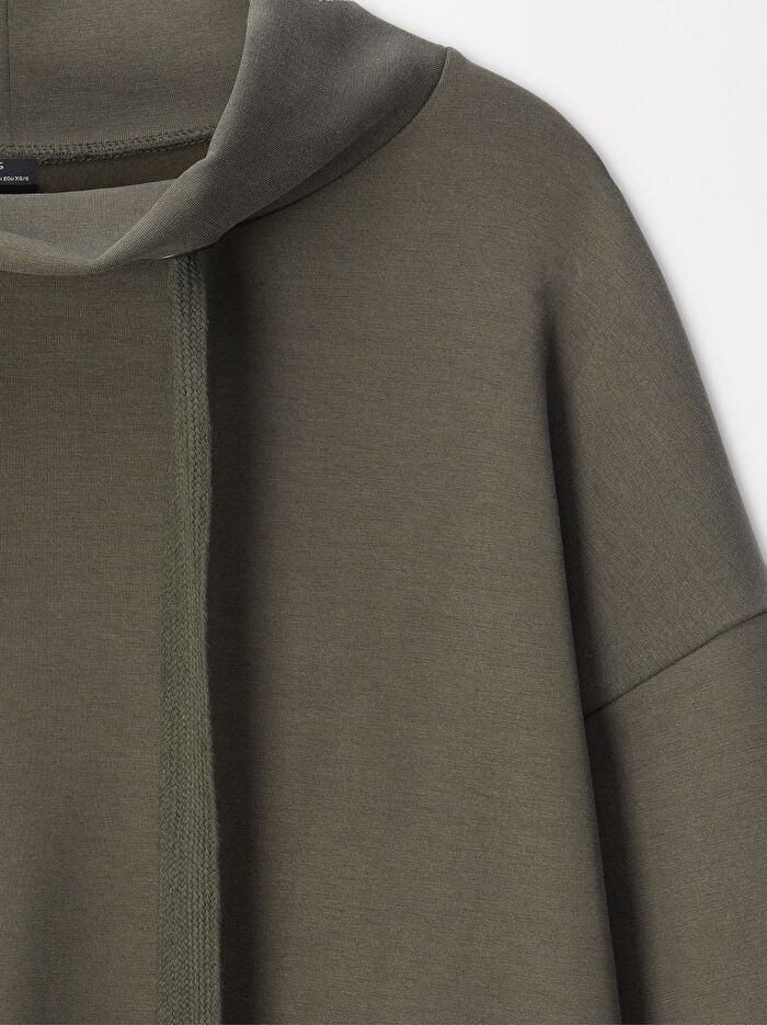 Yüksek Yaka Modal Kumaş Sweatshirt