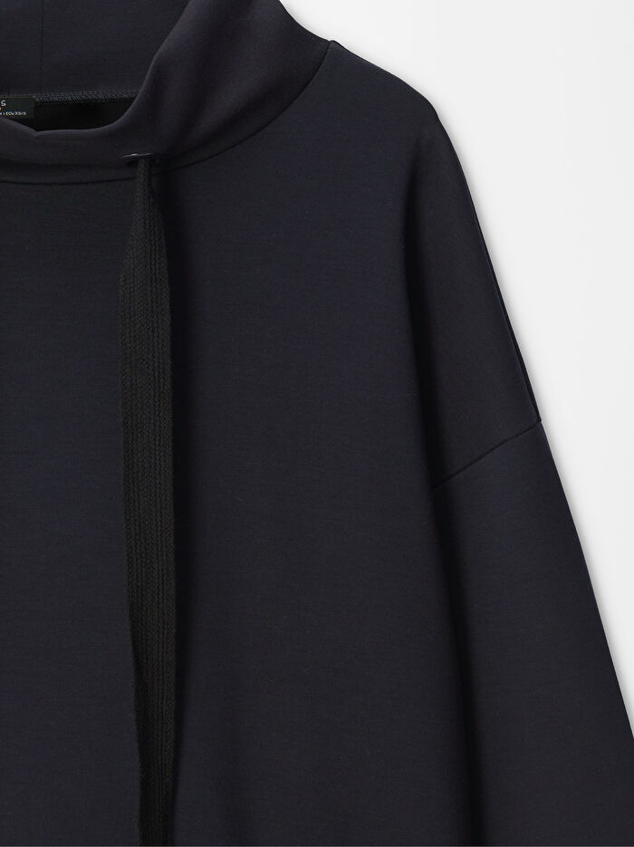 Yüksek Yaka Modal Kumaş Sweatshirt