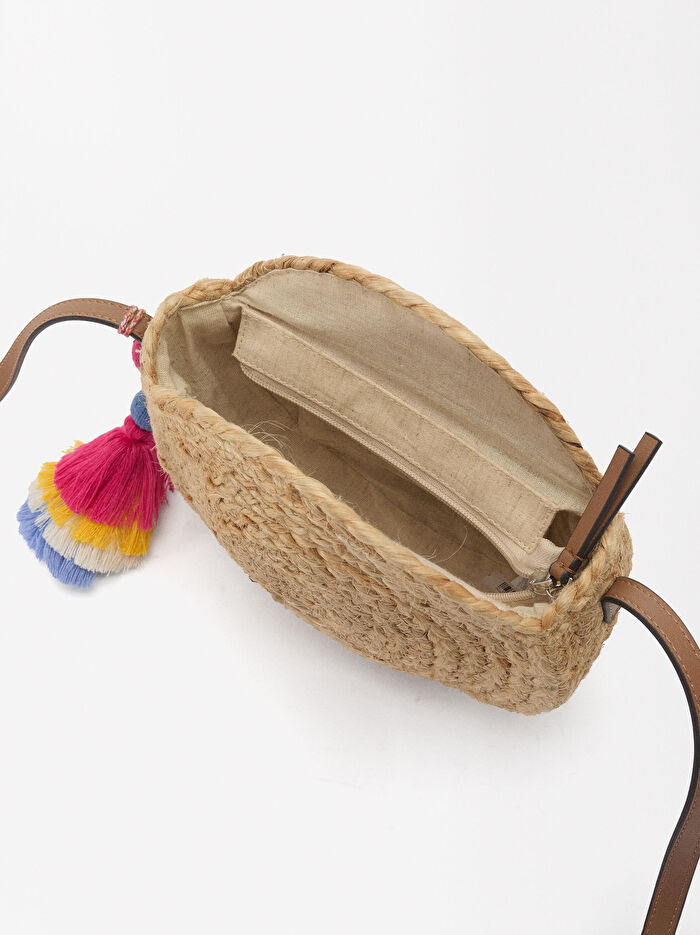 Hasır Efektli Çapraz Askılı Çanta