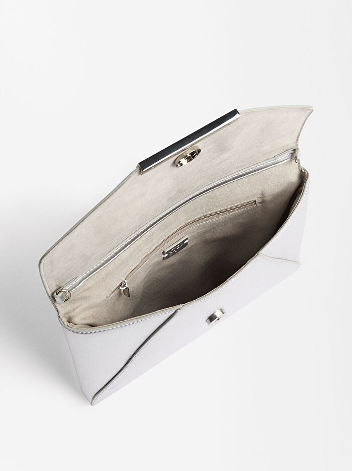 Metalik Party Clutch Çanta