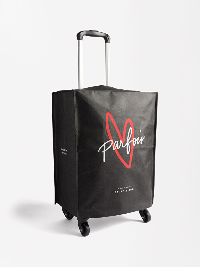 Leopar Desenli Teknik Kumaş Kabin Valizi