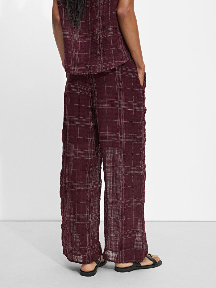 Kareli Keten Pantolon