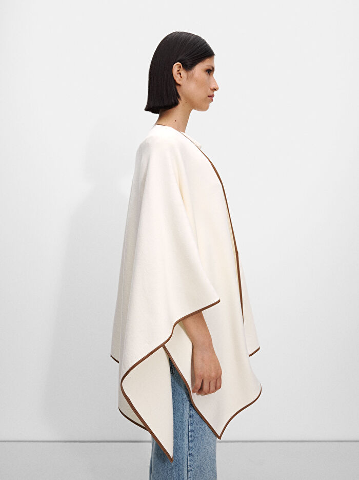 Deri Şeritli Örme Panço