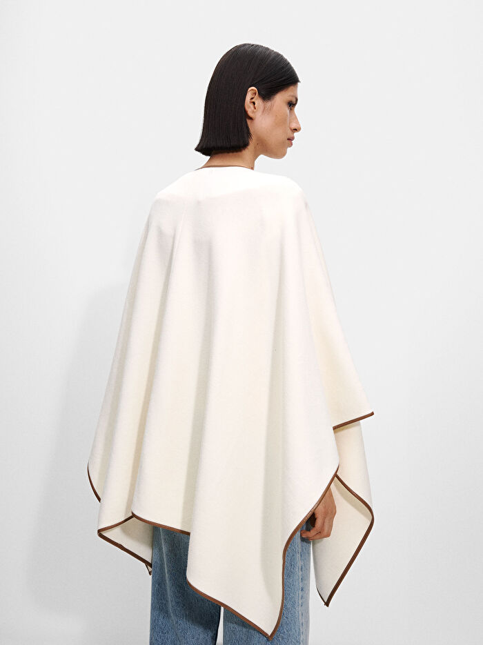 Deri Şeritli Örme Panço