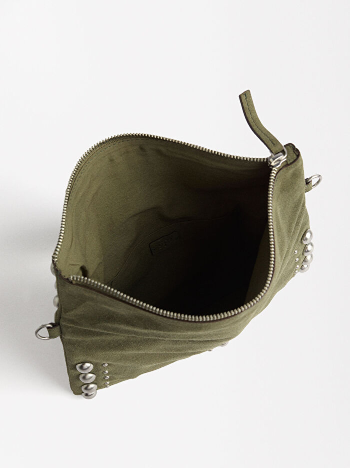 Parfois Yeşil Zımba Detaylı Deri Omuz Çantası | Parfois